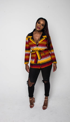 Cut Shoulder Blazer - AFROSWAGG5