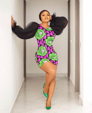 Ife Sleeves Mini Dress - AFROSWAGG5