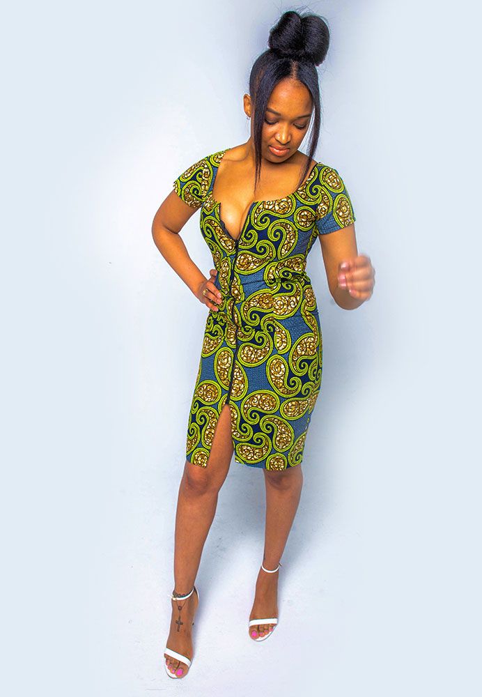 Karo Zipper Dress - AFROSWAGG5