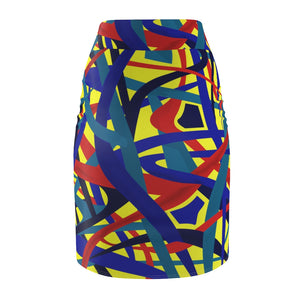 Stella Abstract Pencil Skirt (Yellow) - AFROSWAGG5