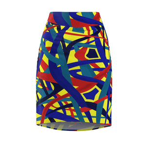 Stella Abstract Pencil Skirt (Yellow) - AFROSWAGG5