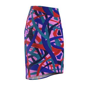 Stella Abstract Pencil Skirt (Purple) - AFROSWAGG5